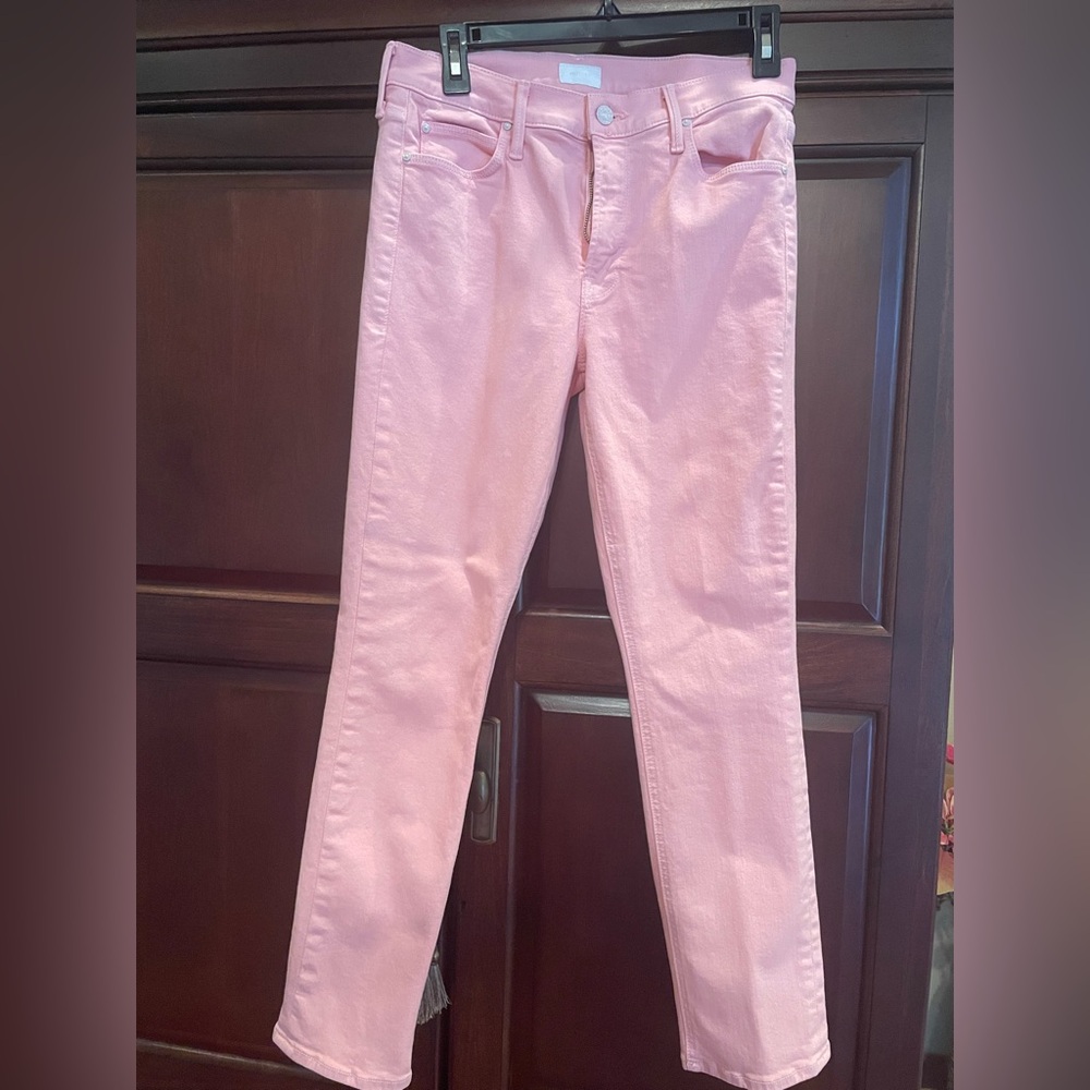 Mother mid rise dazzler ankle jeans in pink quartz size 28